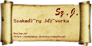 Szakmáry Jávorka névjegykártya